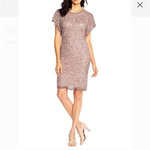 Adrianna Pappel rose gold sequins cocktail dress!
